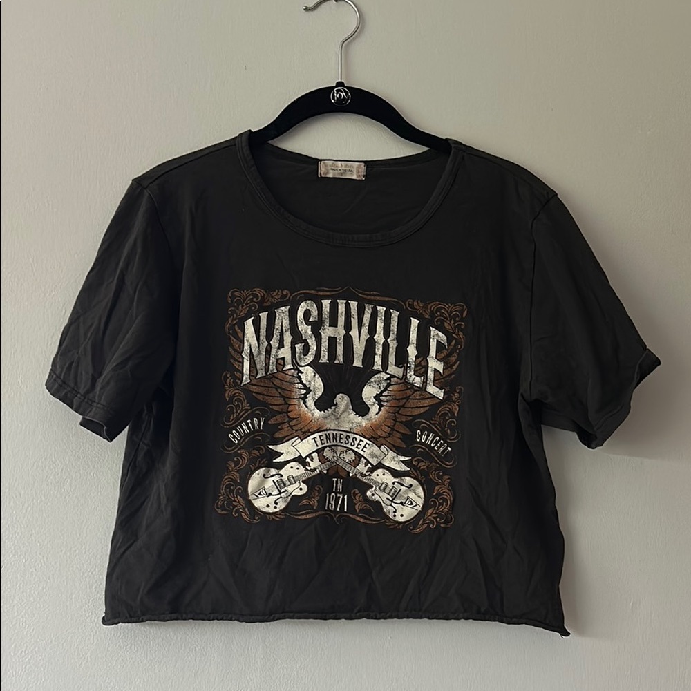 Altar'd State Black Nashville Graphic Crop Top